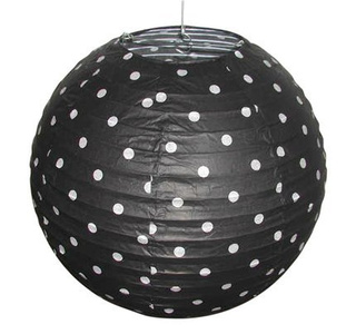 Schwarzer Papierlampenschirm mit Punktkugel 35 cm Cocoon Candellux 70-94035