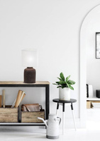 Tischlampe aus brauner Keramik für den Nachttisch Iner Candellux 41-79862