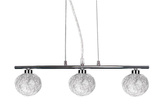 Suspension chromée avec un abat-jour en verre tressé 3x40W Sphère Candellux 33-14023
