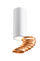 Lampa sufitowa tuba biało‑złota metalowa GU10 natynkowa Candellux