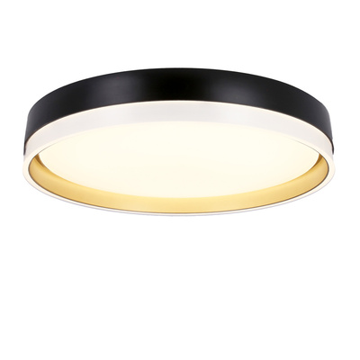 Plafonnier Florida blanc + or + plafond noir 24w led 38 cm abat-jour blanc