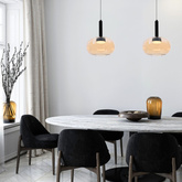 Pendant lamp Bueno single glass amber shade GX53