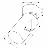 Tuba lampa sufitowa z reg. przegubem patynowy 1x15W GU10 6/12