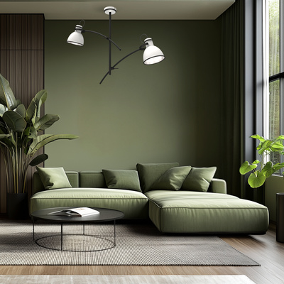 Ceiling lamp black and white adjustable 2x60W Zumba Candellux 32-72054