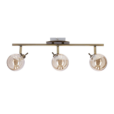Lentini Ceiling lamp patina strip 3x40w g9 with amber shade