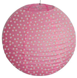 Papierlampenschirm rosa mit Punktkugel 35cm Cocoon Candellux 70-94028