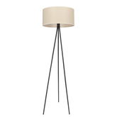 SHANTI lampa podłogowa czarny 1x40W E27 abażur beżowy 51-38760