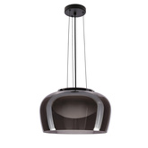 Lampe suspension Insieme 38 en verre pour table de salon avec abat jour fumé