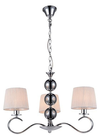Lampa suspendata crom / candelabru alb Clara 33-21618