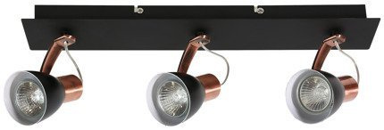 Wandlampenleiste 3X50W GU10 Schwarz/Kupfer MARKUS 93-35608-M
