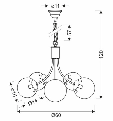 Candelabru auriu 5xE14 60cm Dani 35-79275
