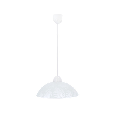 Suspension Alcara, abat-jour blanc avec motif 31-16737