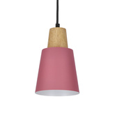 Hanging lamp pink metal + wood Faro Ledea 50101259