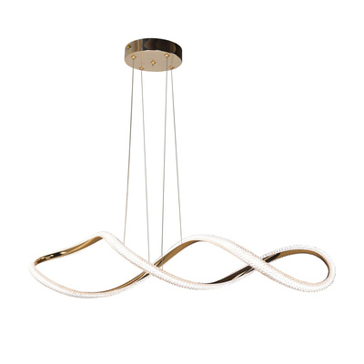 SNELLO lampa wisząca złoty 32W LED 3000, 4500, 6500K kryształki bezbarwne