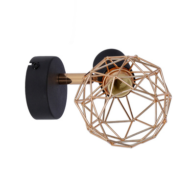 Wall lamp black single lampshade copper Acrobat 91-22240