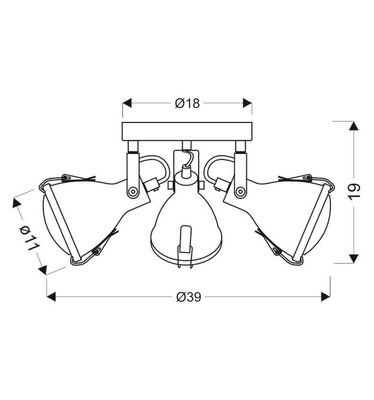 Plafoniera gri reglabila 3xE14 Crodo 98-71132