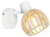 Wall lamp sconce 1X25W E14 White + Wood ATARRI 91-68019