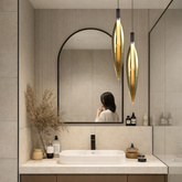 Lampă suspendată Nordic tub de sticlă aurie simplă pentru living și dormitor