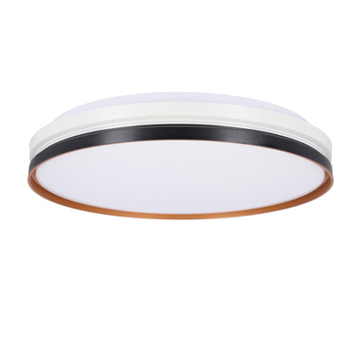 Montana plafonnier noir+blanc+or plafond 24w led 40 cm abat-jour blanc