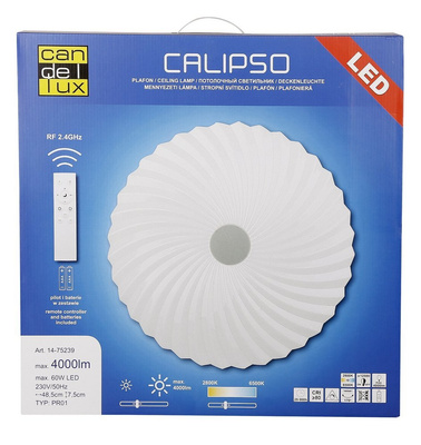 Plafonnier LED blanc 48,5 cm luminosité couleur variable + télécommande 14-75239