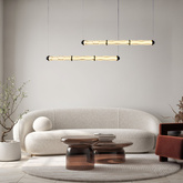 CORTE horizontal pendant lamp black matte 25W LED 3000K clear shade