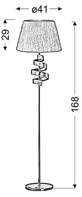 Lampa de podea abajur din stofa crom / auriu Denis Candellux 51-23506