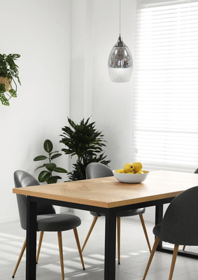 Suspensie reglabila din sticla argintie E27 60W Celia Candellux 31-51561