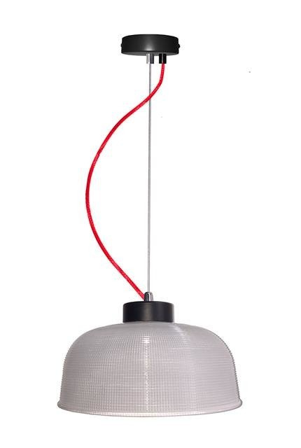 Suspension 27cm verre/câble rouge Liverpool Ledea 50101288