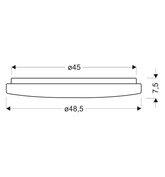 Weiße LED-Deckenleuchte 48,5 cm variable Farbhelligkeit + Fernbedienung 14-75239