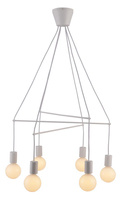 Hanging lamp white matt 6xE27 two-circuit Alto Candellux 36-70920