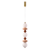 FLORES pendant lamp brass brown orange 20W LED 3000K white shade
