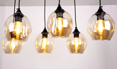 Lampa wisząca szklana czarno/brązowa 6xE27 Aspa 36-00620