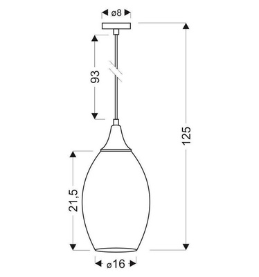 Adjustable silver glass hanging lamp E27 60W Celia Candellux 31-51561