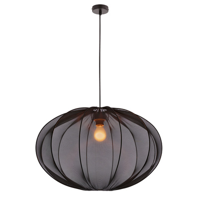 Lampa wisząca z abażurem Mellow czarna siateczkowa 60 cm do salonu