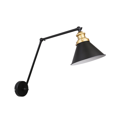 Fundo lampe applique noir+or 1X40 E27 abat-jour noir 21-05908