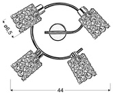 Spiral ceiling lamp 4X40W G9 brass YORK 98-07230