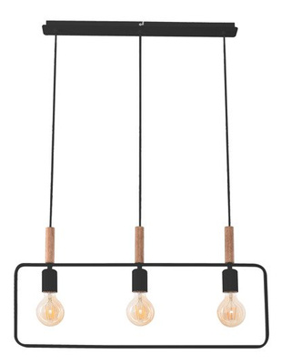 Lampe suspendue noire hauteur réglable 3x60W E27 Frame 33-73525