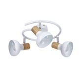Plafoniera spirala metal alb + lemn 3E14 Puerto Candellux 98-62697
