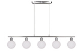 Lampa wisząca chrom klosz kula 5xG9 Oden 35-03270