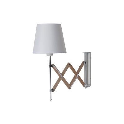 Aplică alb crom / lemn reglabil 40W E27 Mito Candellux 21-75437