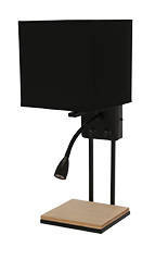 Theo lamp noir applique 1x40w e14 + 2w led abat-jour noir avec interrupteurs