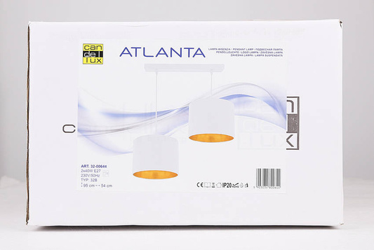 Suspension bande blanche 2xE27 Atlanta 32-00644