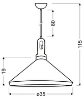 Plafoniera suspendata Candellux Robinson 31-37671 E27 interior alb/galben