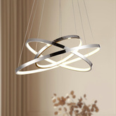 Lampa wisząca LED 60W potrójny ring chrom LUNE 33-64738