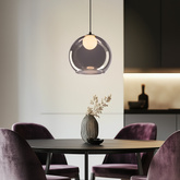 Brin ceiling lamp black 1x15W G9 smoked white shade