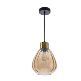 Lampa wisząca Monte z kloszem bursztynowa pojedyncza szklana E27