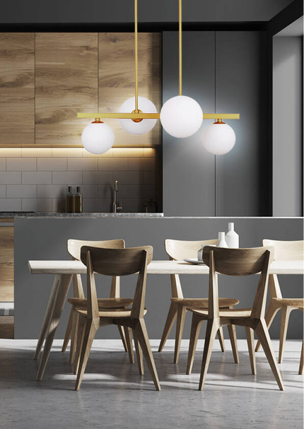 Hanging ceiling lamp brass 4xG9 Kama 34-73426