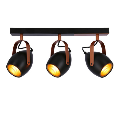 Spot reglabil negru si cupru E14 3x40W Anica 93-82589