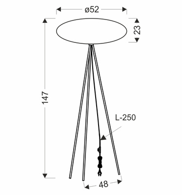 CAFEÉ floor lamp black 1x40W E27 shade 52/23 mokka