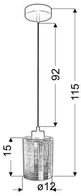 Hanging lamp chrome 3D shade adjustable height Nocturno Candellux 31-57686